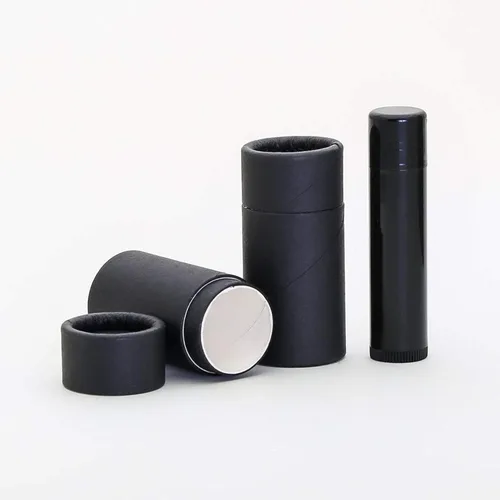 1/2 oz (corto) negro Kraft cartón bálsamo labial/desodorante/cosmético/loción tubos 1000 unidades