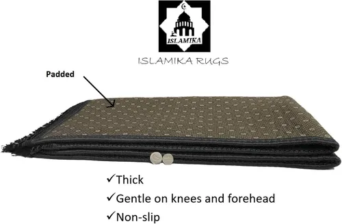 Miniatura 3 de Alfombra de Oración Musulmana Islamika - Sajadah Grande y Gruesa para Niños, Hombres y Mujeres con Cuentas de Oración Islámicas para Eid, Viaje