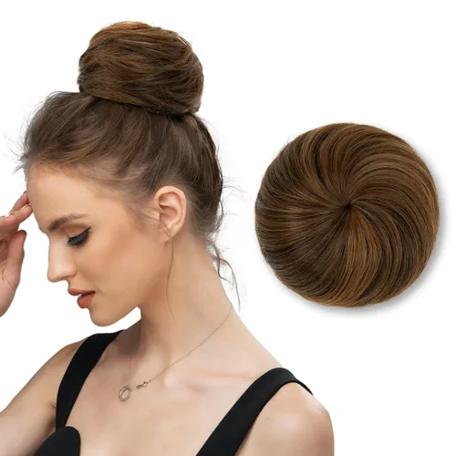 Miniatura 14 de Moño de bailarina, pieza sintética para recoger el cabello, moño de extensión de cabello Q3 de Sarla Negro azabache