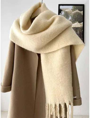 Miniatura 63 de Bufanda grande y gruesa de gran tamaño, esponjosas, de lana grande, gruesa, cálida para invierno