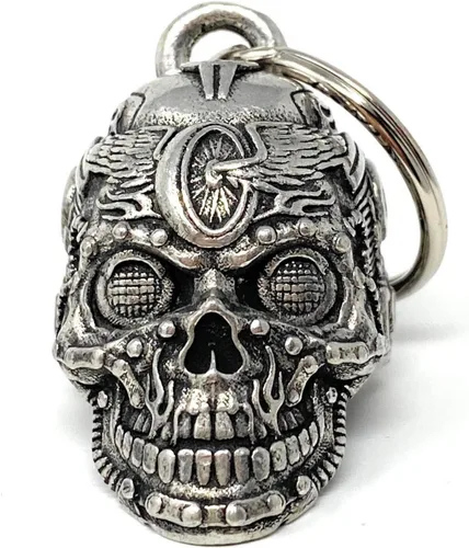 Accesorio o llavero de campana de motocicleta para motociclistas con diseño de calavera de Motorhead para la suerte