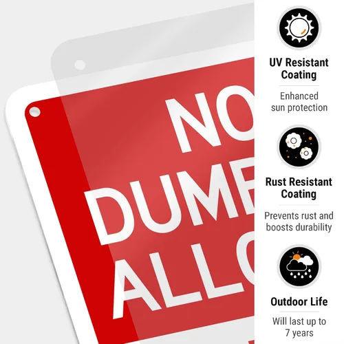 Miniatura 7 de No se permite el dumping No Arrojar Basura Bilingüe Sign, 10 x 7 pulgadas, aluminio 040 libre de óxido, fabricado en Estados Unidos por Sigo Signs