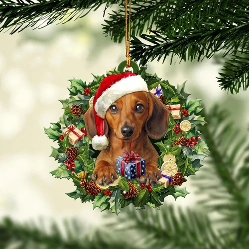 Miniatura 14 de Talataca Dachshund Angelito Durmiente Alas Memorial Tan Wheaten Dachshund 2D Plano Espejo Retrovisor de Coche Accesorios Adorno de Árbol de Navidad