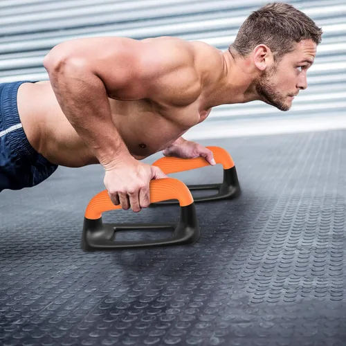 Miniatura 6 de Kipika Barras para Flexiones, Soportes de Flexiones con Mango de Plástico Suave Engrosado, Base Estable y Antideslizante, Mangos para Flexiones A