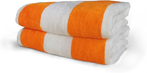 Miniatura 8 de Royal Comfort Cabana - Toallas de playa a rayas de 30 x 60 pulgadas, paquete de 4 unidades (rosa neón / blanco) terciopelo de rizo de 11.7 libras