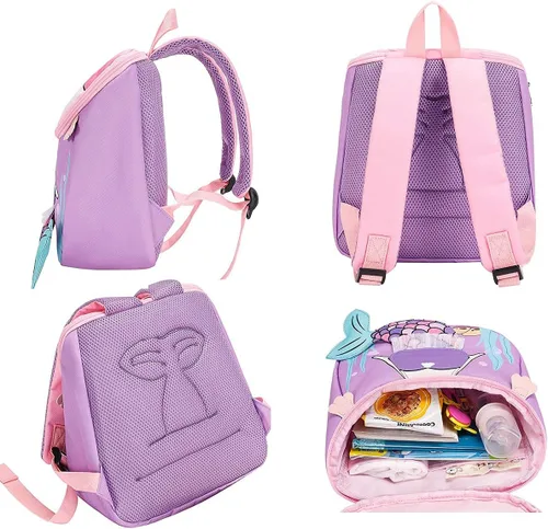 Miniatura 6 de Bluboon Mochila para niños pequeños para niñas, mochila preescolar 3D, mochila escolar para niños pequeños