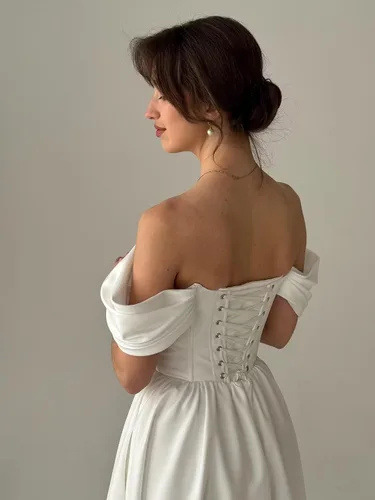 Miniatura 29 de Vestido de novia formal sin tirantes con encaje, largo de sirena para mujer 2019 WD162