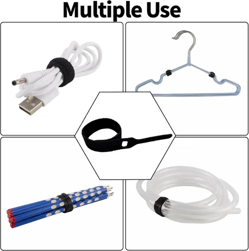 Miniatura 7 de Organizador de clips adhesivos para cables, paquete de 16 soportes negros para escritorio debajo de la computadora, clips de gestión de cables