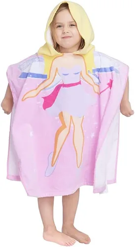 Gealaek - Toalla con capucha 100% algodón para niños de 2 a 6 años, toalla suave y absorbente para baño, piscina, playa, unisex, diseño de hada Hada