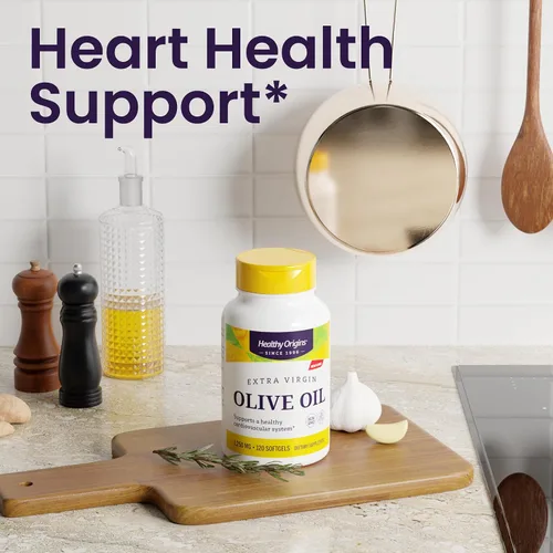 Miniatura 4 de Healthy Origins Aceite de oliva, 1250 mg - Suplemento para la salud del corazón con aceite de oliva virgen extra orgánico prensado en frío