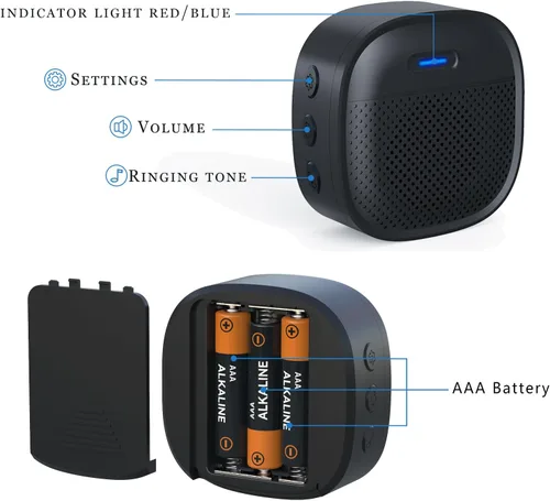 Miniatura 3 de XTU Timbre inalámbrico para J7/J9/J9 Plus/J10, rango de recepción 328 pies (656.2 ft), 0-110 dB máx