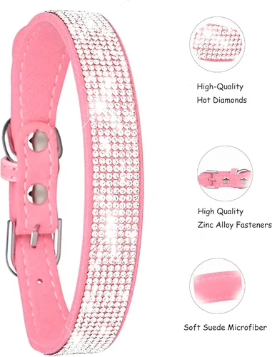 Miniatura 4 de Petank Collar de perro para perros pequeños, medianos y grandes, collar de perro pequeño para perras hembras, collar de perro rosa, collares