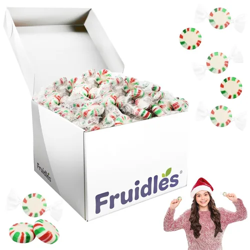 Miniatura 4 de Fruidles - Estrellas de remolino navideñas, caramelos duros de menta verde, roja y blanca, Kosher Parve, envueltos individualmente (media libra)