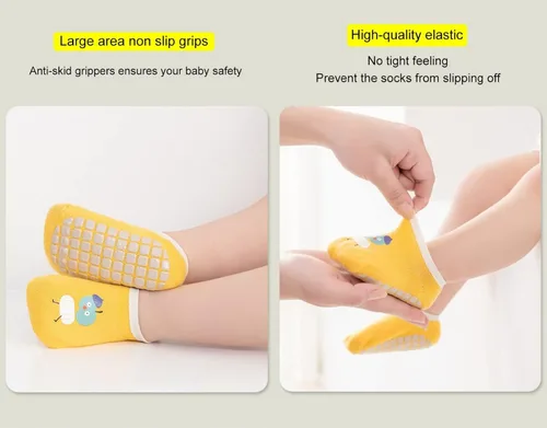Miniatura 3 de BEHELE Calcetines antideslizantes para bebé, calcetines antideslizantes para niños y niñas, niños recién nacidos, 6 pares