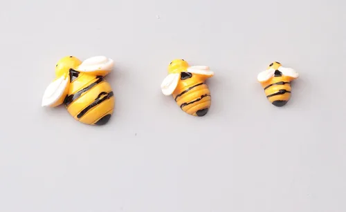 Miniatura 2 de Sowaka 20 piezas de mini adornos de abeja diminutos de resina plana para el cabello, clip de bricolaje, proyectos de arte, suministros de decoración
