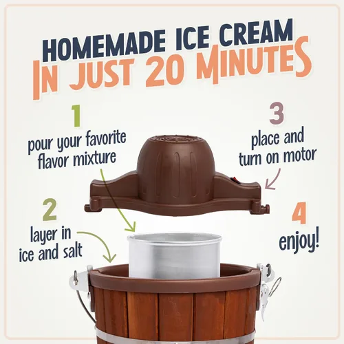 Miniatura 4 de Nostalgia Máquina eléctrica de helados – Máquina de helado de servicio suave a la antigua hace yogur o helado helado en cuestión de minutos