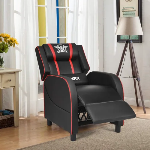 Miniatura 2 de POWERSTONE Silla reclinable para juegos, sillas reclinables para adultos, sofá ergonómico de cuero con reposapiés, soporte lumbar, reposacabezas