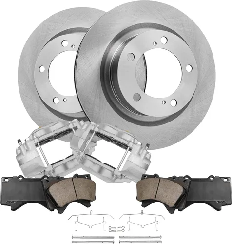 Miniatura 20 de Detroit Axle - Kit de frenos delanteros para Honda Civic 1999-2005 EL 2010-14 Insight Rotores de freno de disco Pastillas de freno de cerámica 1999