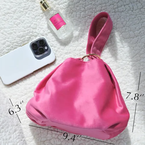 Miniatura 3 de Bolso de mano pequeño de terciopelo con asa superior para mujer