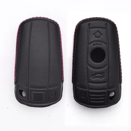Miniatura 3 de Funda de cuero genuino para llavero para hombres y mujeres para BMW 3 Series 5 Series 6 Series M3 M5 X1 X5 X6 Z4, estuche para llave remota de coche