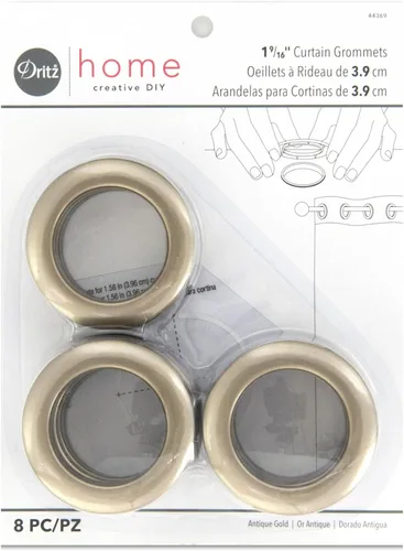 Miniatura 11 de Cortina con arandelas 1 pulgada, diámetro del plástico interior 8/Pkg Blanco