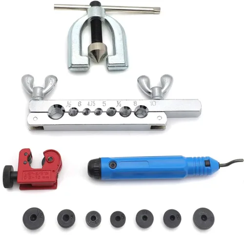 Miniatura 7 de SMT - Kit de herramientas automotrices de 7 troqueles de doble abocardado, tubo de doble llamarada, línea de freno de cobre y kit de herramientas