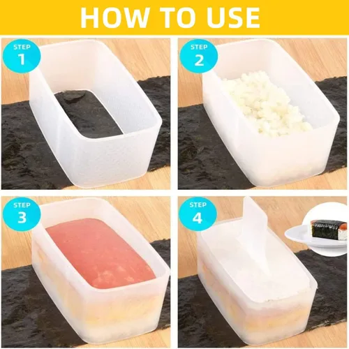 Miniatura 4 de Molde Onigiri, prensa para hacer Musubi y 2 moldes de arroz triangulares, kit de musubi antiadherente, haz tu propio sushi en casa