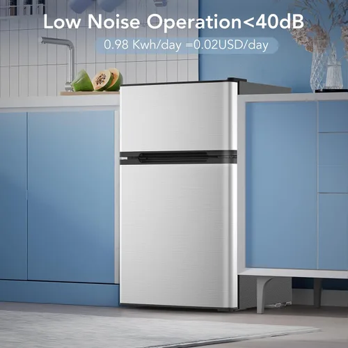 Miniatura 6 de Electactic - Mini refrigerador de 3.1 pies cúbicos con congelador, refrigerador compacto de 2 puertas, refrigerador pequeño con termostato ajustable