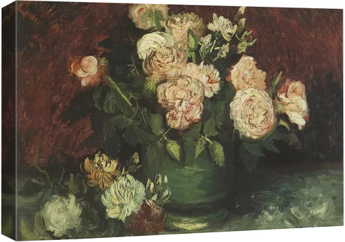 Miniatura 56 de Van Gogh - Lienzo con diseño giclée de olivos con cielo amarillo y sol, arte de pared de galería, estirado y enmarcado, listo para colgar, 24 x 36