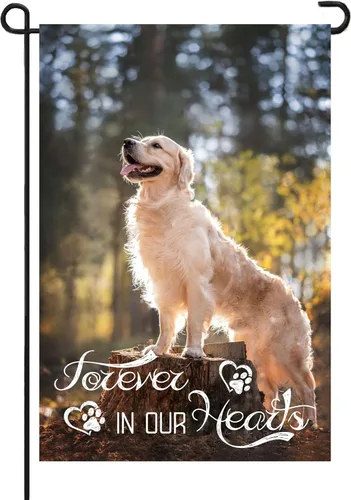 Miniatura 26 de Bandera conmemorativa personalizada para perros, banderas personalizadas con nombre de foto de mascota perdida, conmemoración para perros, Bandera