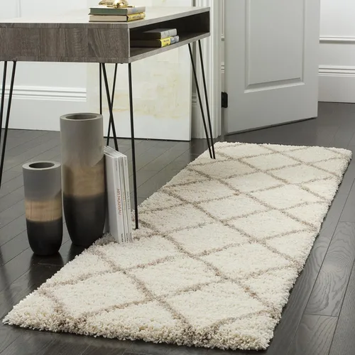 Miniatura 32 de SAFAVIEH - Alfombra de la colección Hudson Shag, diseño de enrejado moderno, no desprende pelusa y fácil de cuidar, 2 pulgadas de grosor, ideal
