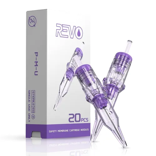 Miniatura 9 de INKin REVO - Agujas de cartucho de tatuaje 1RL, agujas de tatuaje profesionales con precisión redefinida #06 delineador redondo 0.008 in