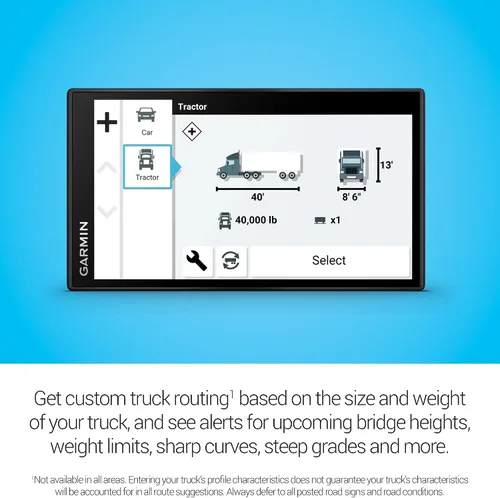 Miniatura 4 de Garmin dzl OTR610, navegador GPS grande, fácil de leer de 6 ', enrutamiento personalizado de camiones, imágenes satelitales Birdseye de alta