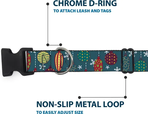 Miniatura 5 de buckle-down 9 – 15" Navidad Ornamentos/copos de nieve azul/blanco/multi color de plástico Clip Collar, Small