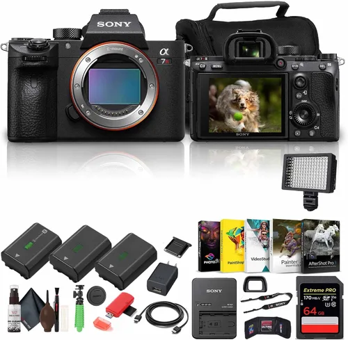 Sony Alpha 7R III Cuerpo de cámara digital sin espejo de fotograma completo (ILCE-7RM3) Sensor CMOS Exmor R BSI de 42.4 MP, video HDR 4K + tarjeta