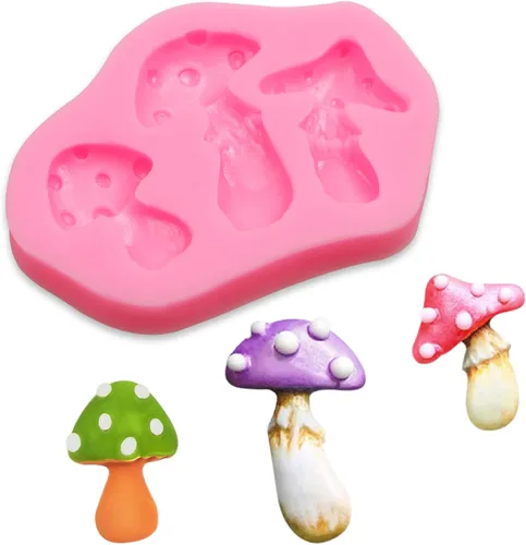 Miniatura 8 de Molde de silicona en forma de hongo en forma de hongo, molde para llavero de verduras para dulces, chocolate, decoración de pasteles, dulces