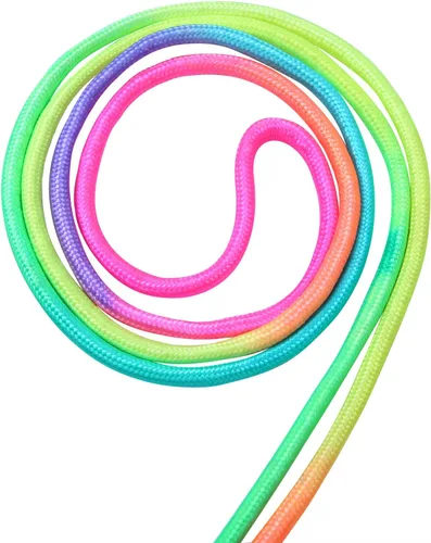 Miniatura 5 de Elcoho Paquete de 10 cuerdas de saltar de arco iris para niños, cuerdas de saltar vibrantes para niños, diversión al aire libre, recuerdos