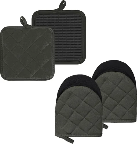 Miniatura 21 de 1 par de manoplas cortas para horno, guantes de silicona resistentes al calor para cocina, mini guantes de horno para 500 grados, superficies