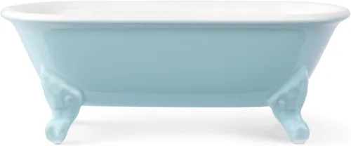 Miniatura 9 de Bañera decorativa en miniatura con patas de garra de cerámica de 6.5", jabonera para jabón en barra, soporte para esponja de cocina y bandeja