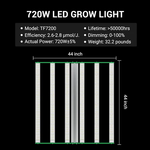 Miniatura 3 de RDJ Bouns Luz LED de cultivo de 720 W para tienda de campaña de cultivo de 4 x 4/5 x 5, 6 barras 100 V-277 V LM281B+ y diodos EPI, espectro completo