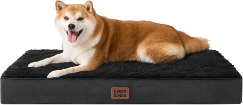 Miniatura 82 de EHEYCIGA Cama ortopédica de espuma para perros grandes, 35 pulgadas de largo x 23 pulgadas de ancho x 3.5 pulgadas de alto, gris claro