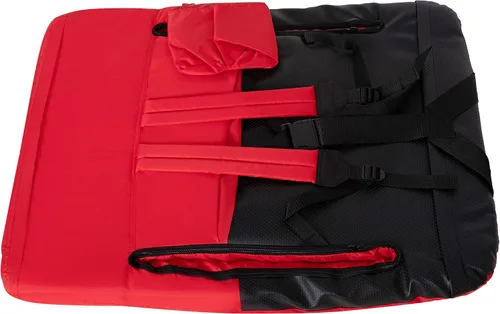 Miniatura 14 de Flash Furniture Malta - Asiento de estadio portátil extra ancho para gradas o bancos, silla de estadio acolchada con correas para mochila y Rojo
