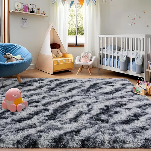 Miniatura 187 de Alfombras de área de 8x10 para sala de estar, alfombra shaggy grande ultra suave y esponjosa para dormitorio, alfombras de felpa mullida Blanco crema
