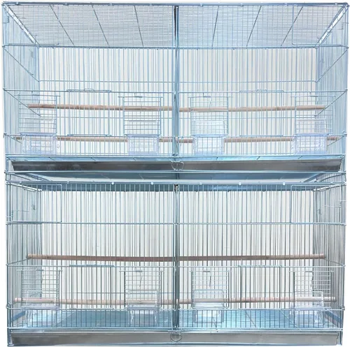 Miniatura 10 de Combo: Blanco Lote de 4 Criadores de Pila y Cerradura Criador Bird Flight Loro Jaulas Lateral Cría Caja Nido Puerta Divisor Extraíble con Soporte
