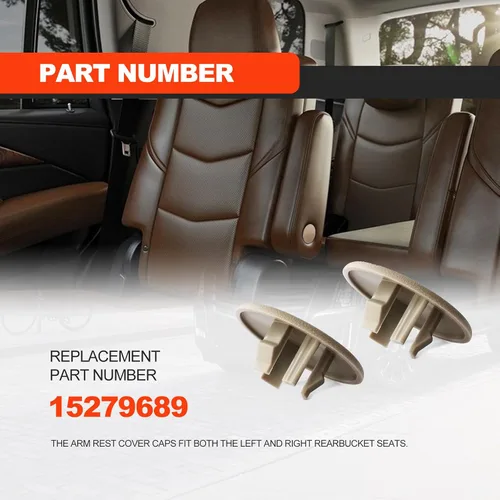 Miniatura 5 de 2 piezas Cubierta de Tapa de Reposabrazos Compatible con Tahoe Suburban Yukon Cadillac Escalade 07-19 Piezas de Asiento - Reemplaza 15279689