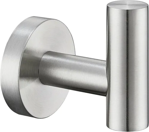 Miniatura 20 de Gancho de Toalla Angle Simple 2 Piezas, Oro y Negro, Soporte de Acero Inoxidable para Baño y Bata, Cuchillo Redondo para Toalla de Mano, Montado