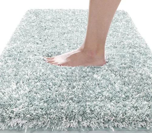 Miniatura 17 de Yimobra Alfombra de baño de felpa esponjosa, súper lanuda suave, cómoda, antideslizante, absorbente de agua, alfombra de baño de microfibra que se