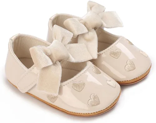 Miniatura 5 de COSANKIM Zapatos Mary Jane para bebé y niña, suela suave, con lazo, princesa, boda, antideslizantes, para bebé, para primera caminata, zapatos