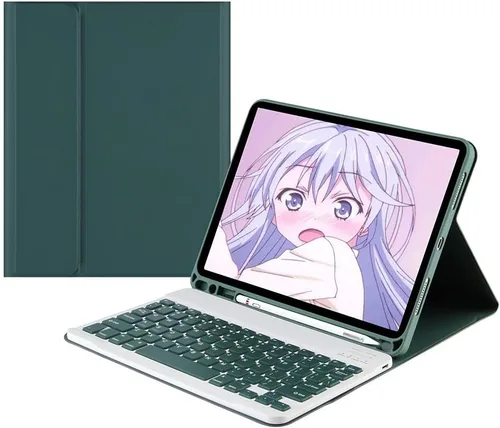 Miniatura 8 de Teclado a color para Samsung Galaxy Tab A8 de 10.5 pulgadas 2022 (SM-X200/X205/X207) Funda de teclado con Bluetooth desmontable extraíble (azul)