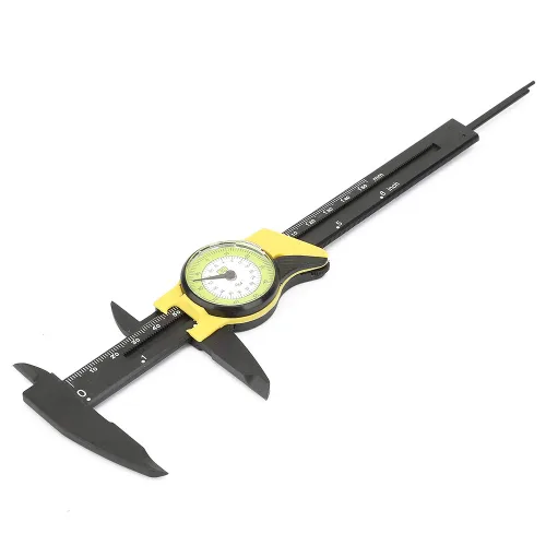 Miniatura 4 de Vernier de esfera de plástico de 0.000-5.906 in, herramienta de medición de calibrador, regla de calibrador de esfera de plástico, herramienta